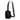 Black sling bag with patterned strap on a white background