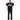 Man wearing a black hoodie with text on a white background
