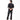 Person wearing a black t-shirt and dark jeans on a white background
