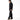 Man wearing a black jacket and pants on a white background