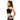 Woman wearing a black crop top and gray pants on a white background
