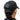 Person wearing a black mesh cap with a brand logo on a white background