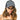 Woman wearing a black cap with text and a black top on a white background
