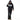Person wearing a black hoodie with white text on a white background