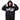 Person wearing a black hoodie with white text on a white background