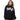 Person wearing a black hoodie with white text on a white background