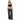 Woman wearing a black crop top and wide-leg jeans on a white background