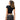 Person wearing a black t-shirt and gray pants on a white background