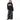 Person wearing a black hoodie with white text and design on a white background