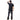 Person wearing a black t-shirt and jeans on a white background